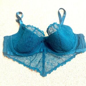 Cacique Teal Lace Underwire Bra Size 40D